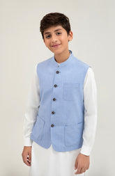 Boys Chambaray Waist Coat-SBWC700125